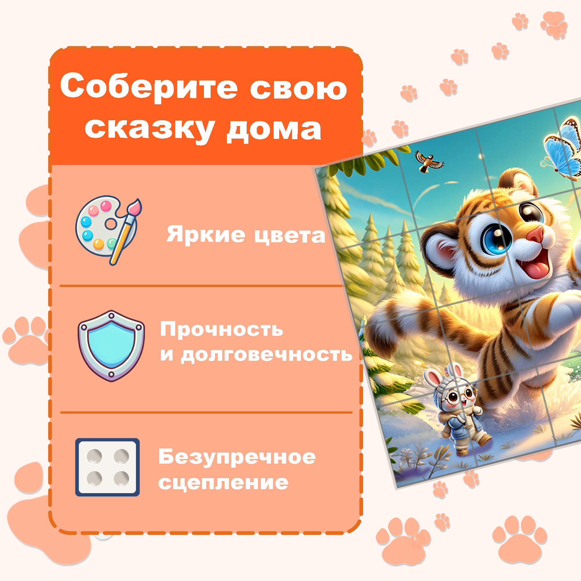 Пазл Picstick Пикстик Маленький тигр
