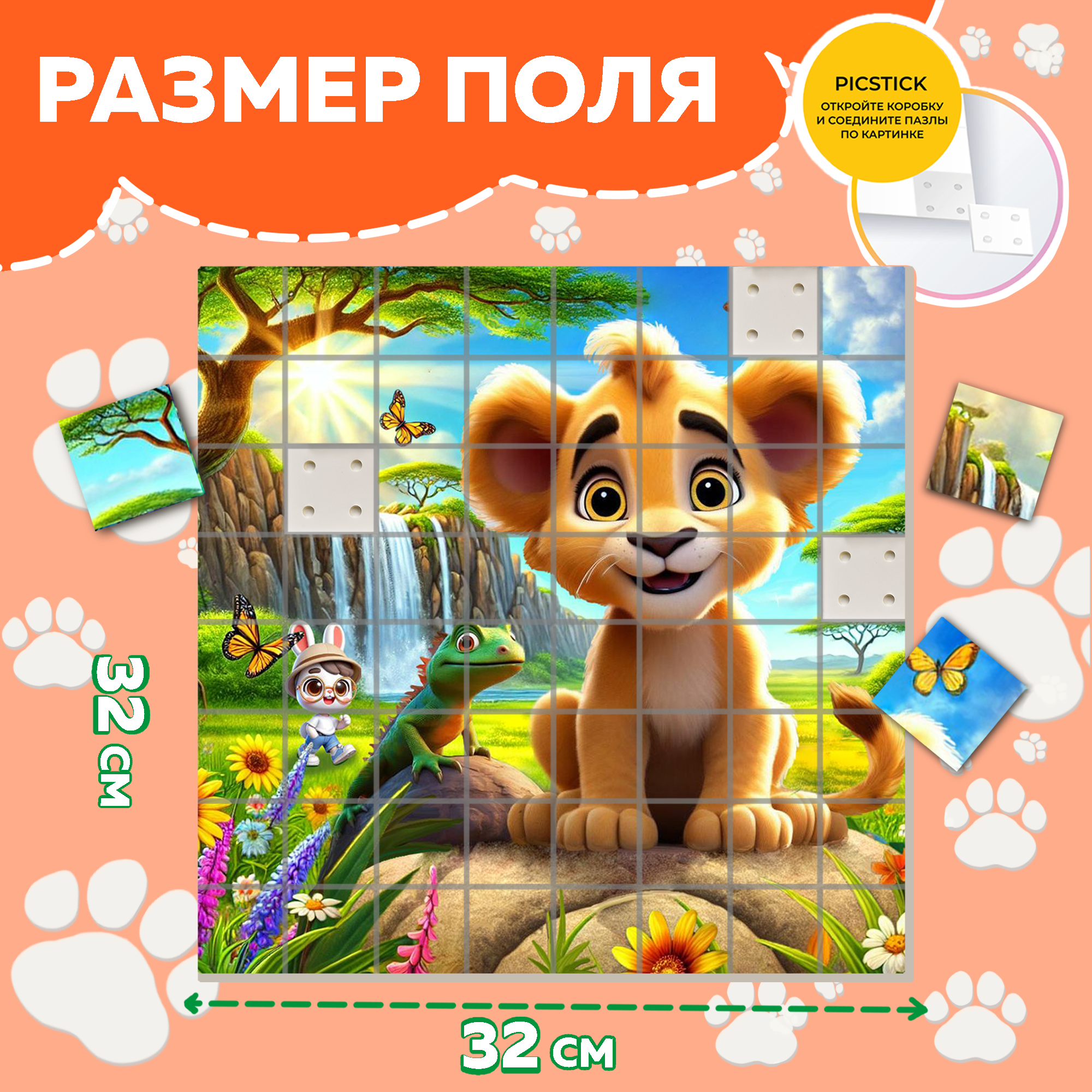 Пазл Picstick Пикстик Львенок