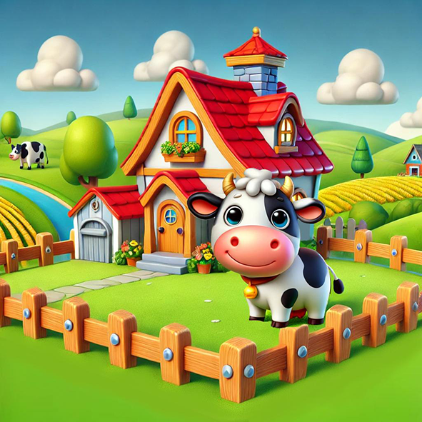 Пазл Picstick Пикстик Деревня летом (M (32x32 см, 64 эл, 4-5 лет), 20067)
