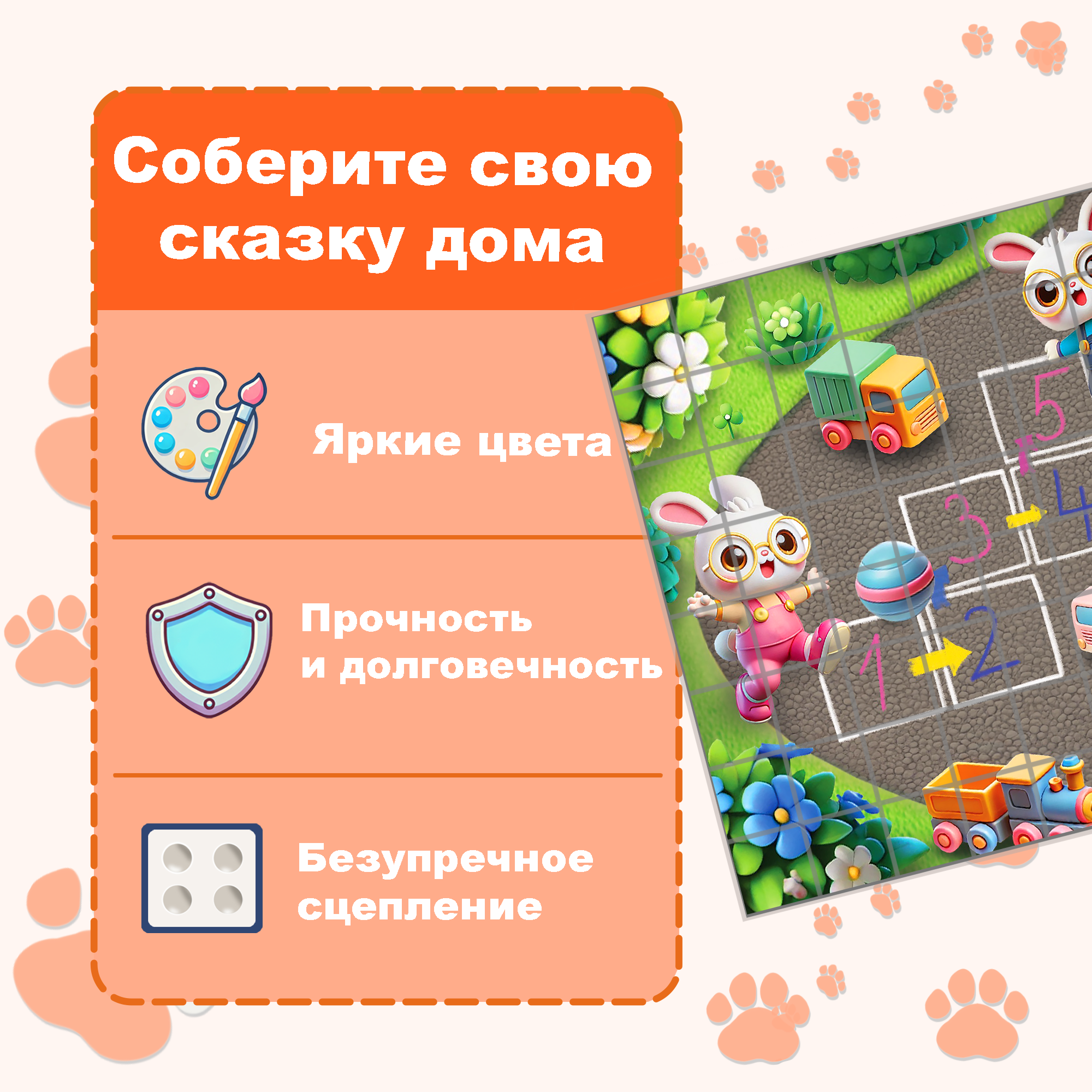 Пазл Picstick Пикстик Веселые прыжки и цифры