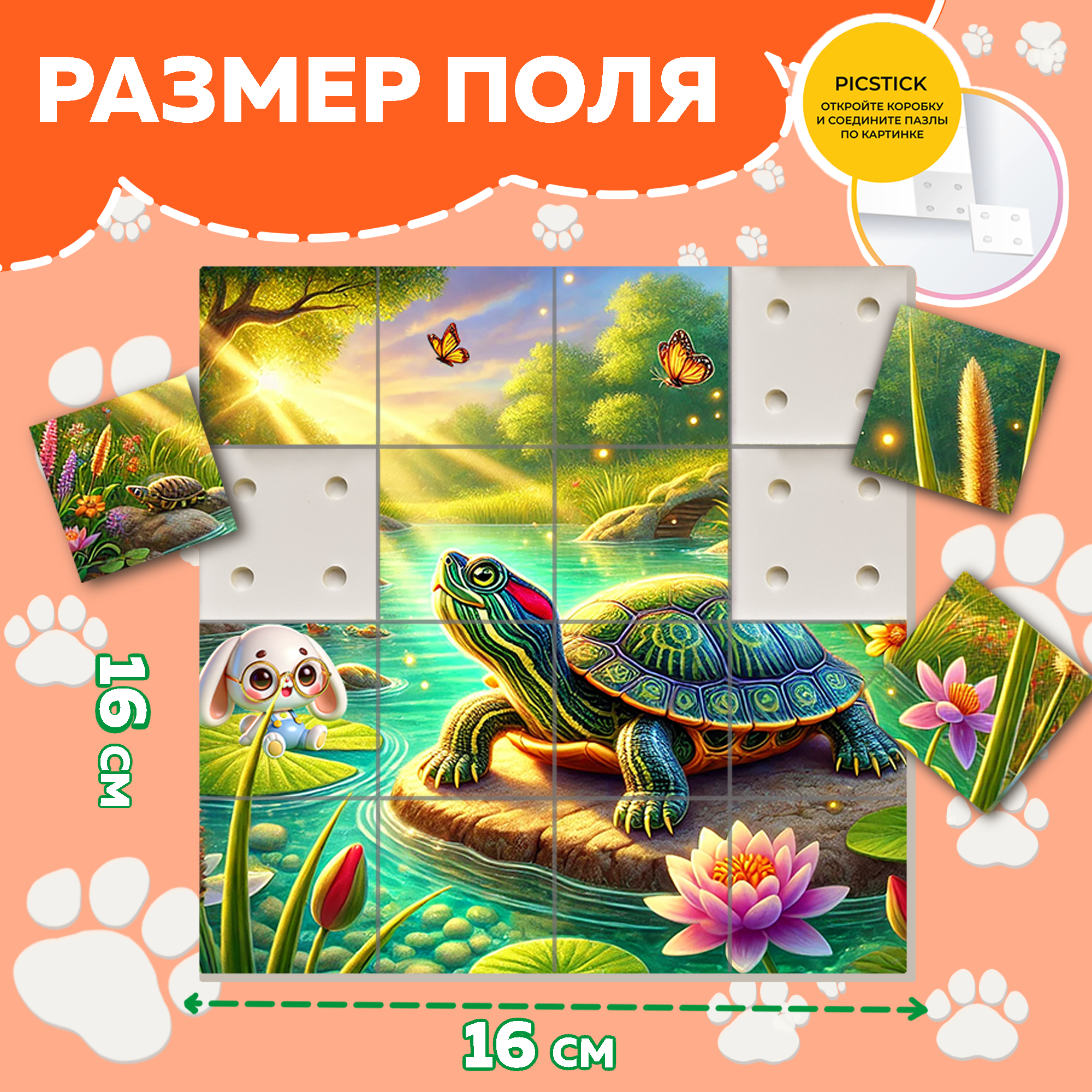 Пазл Picstick Пикстик Красноухая черепаха