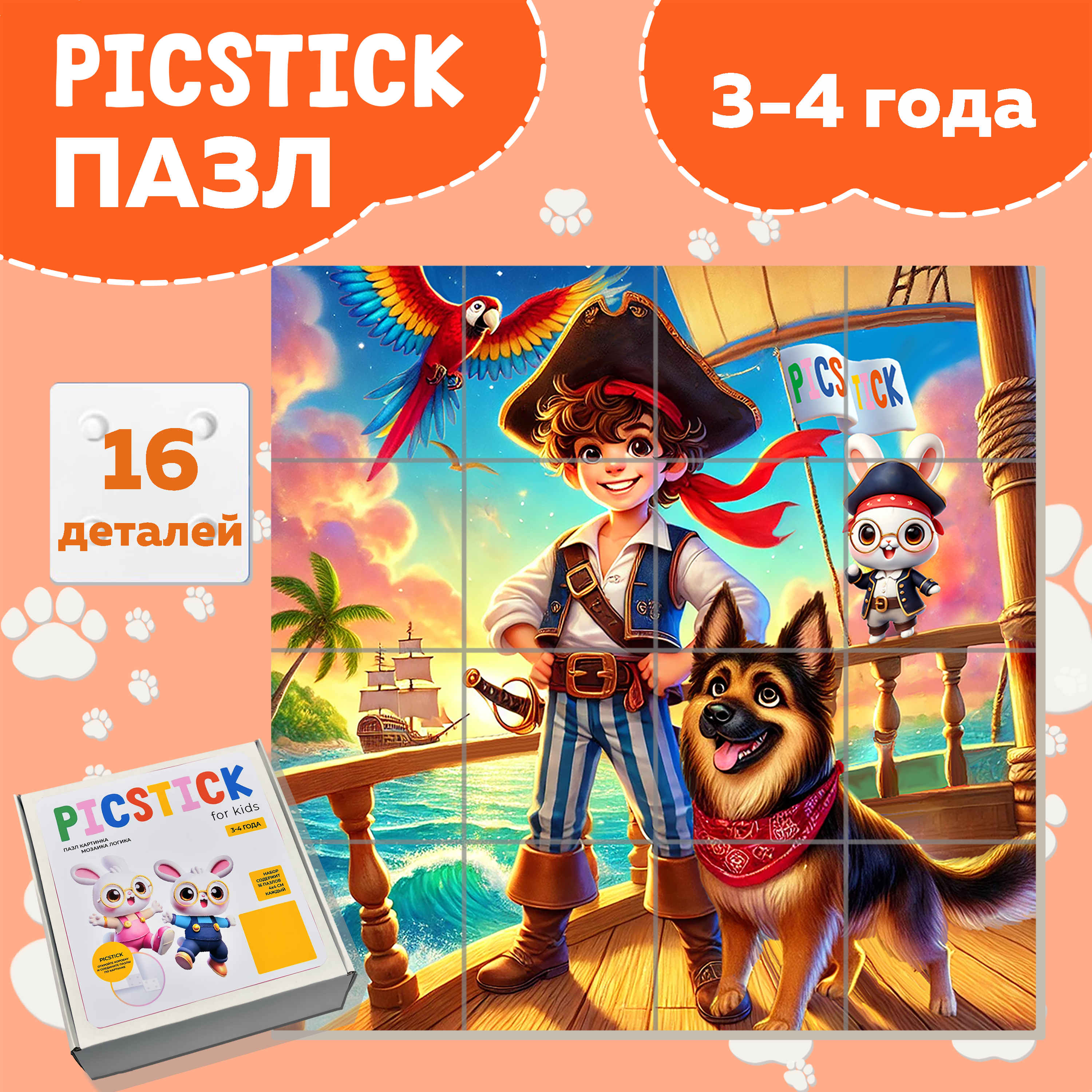 Пазл Picstick Пикстик Юный пират