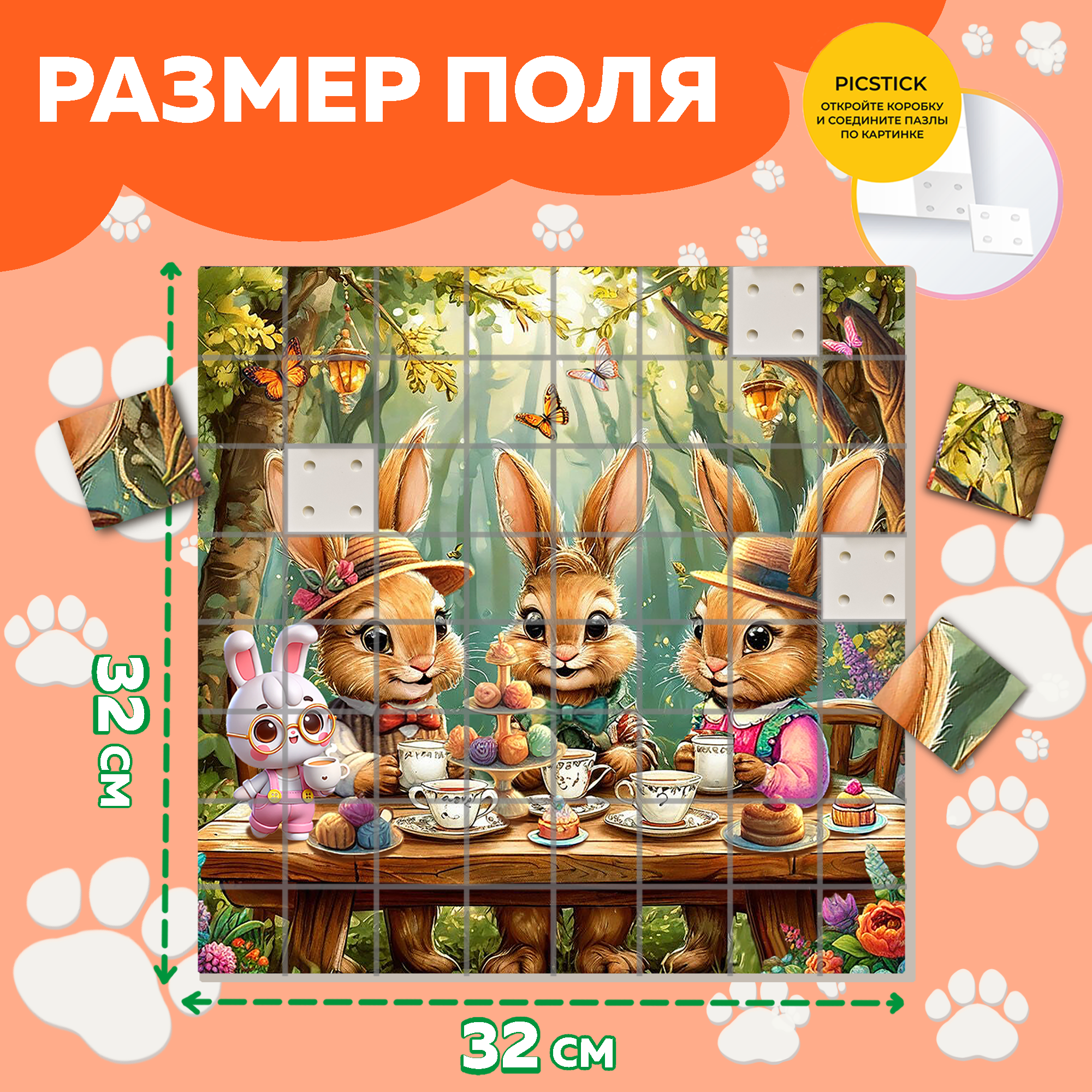 Пазл Picstick Пикстик Лесное чаепитие