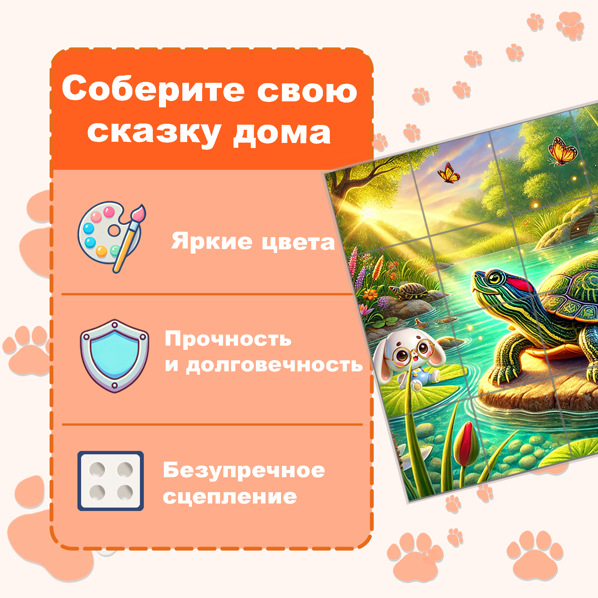 Пазл Picstick Пикстик Красноухая черепаха