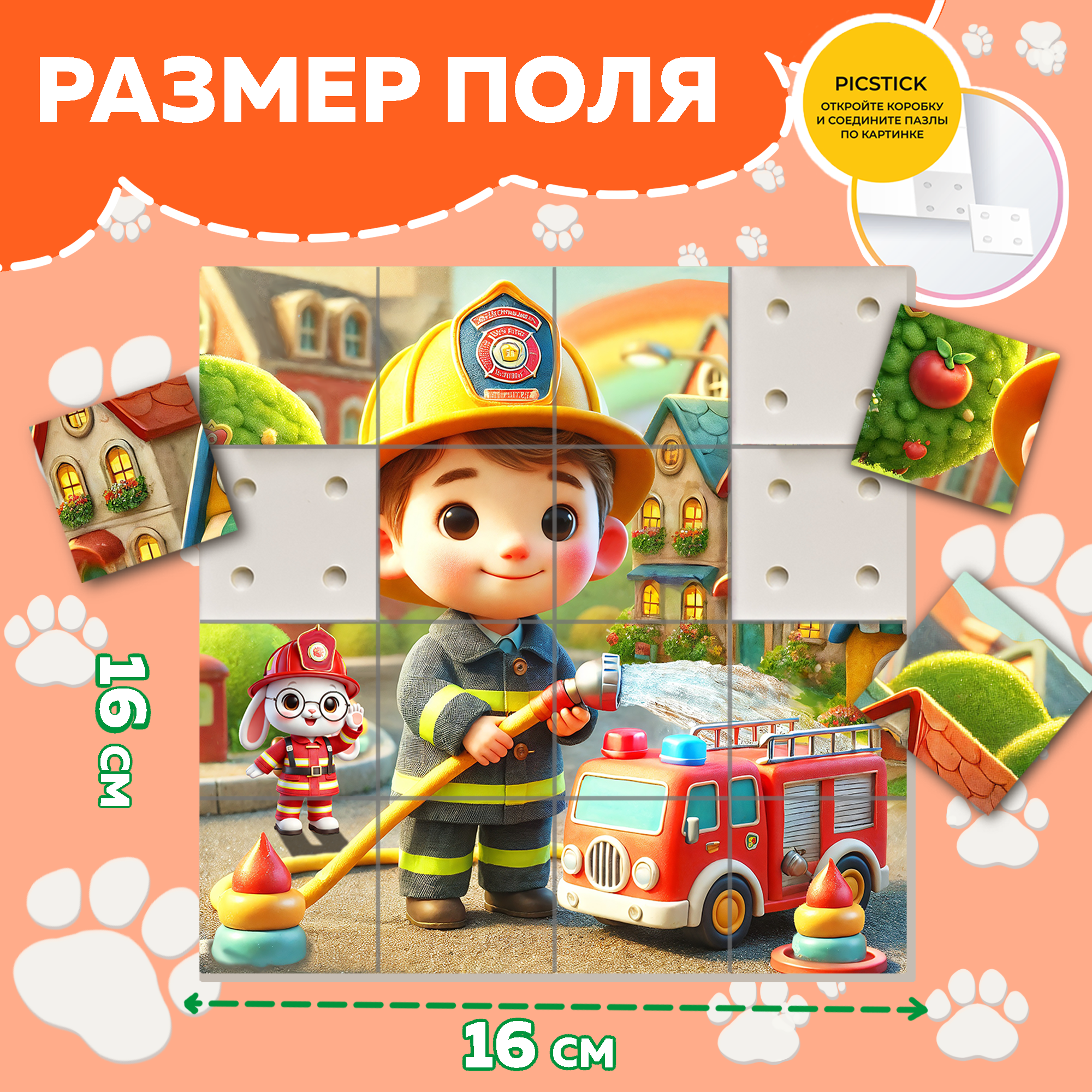Пазл Picstick Пикстик Пожарный