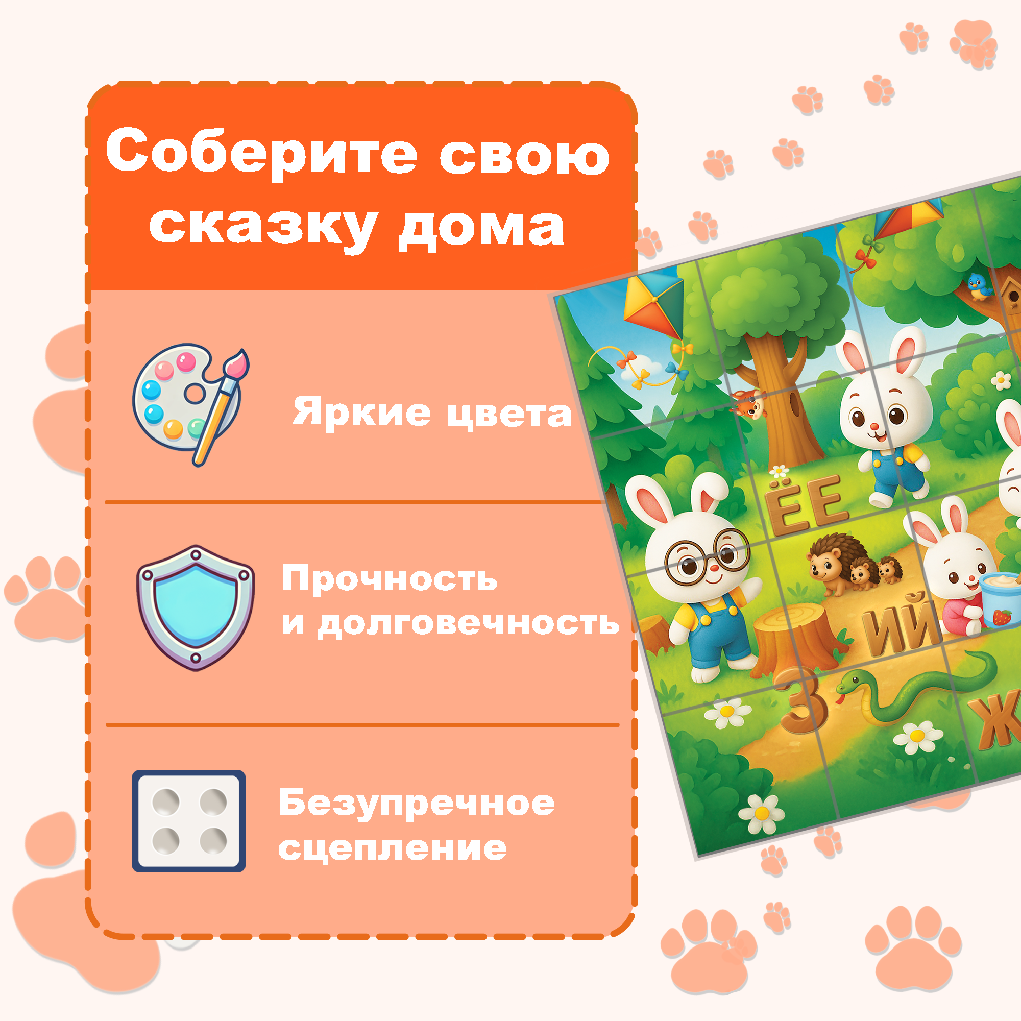Пазл для детей Азбука Е-К