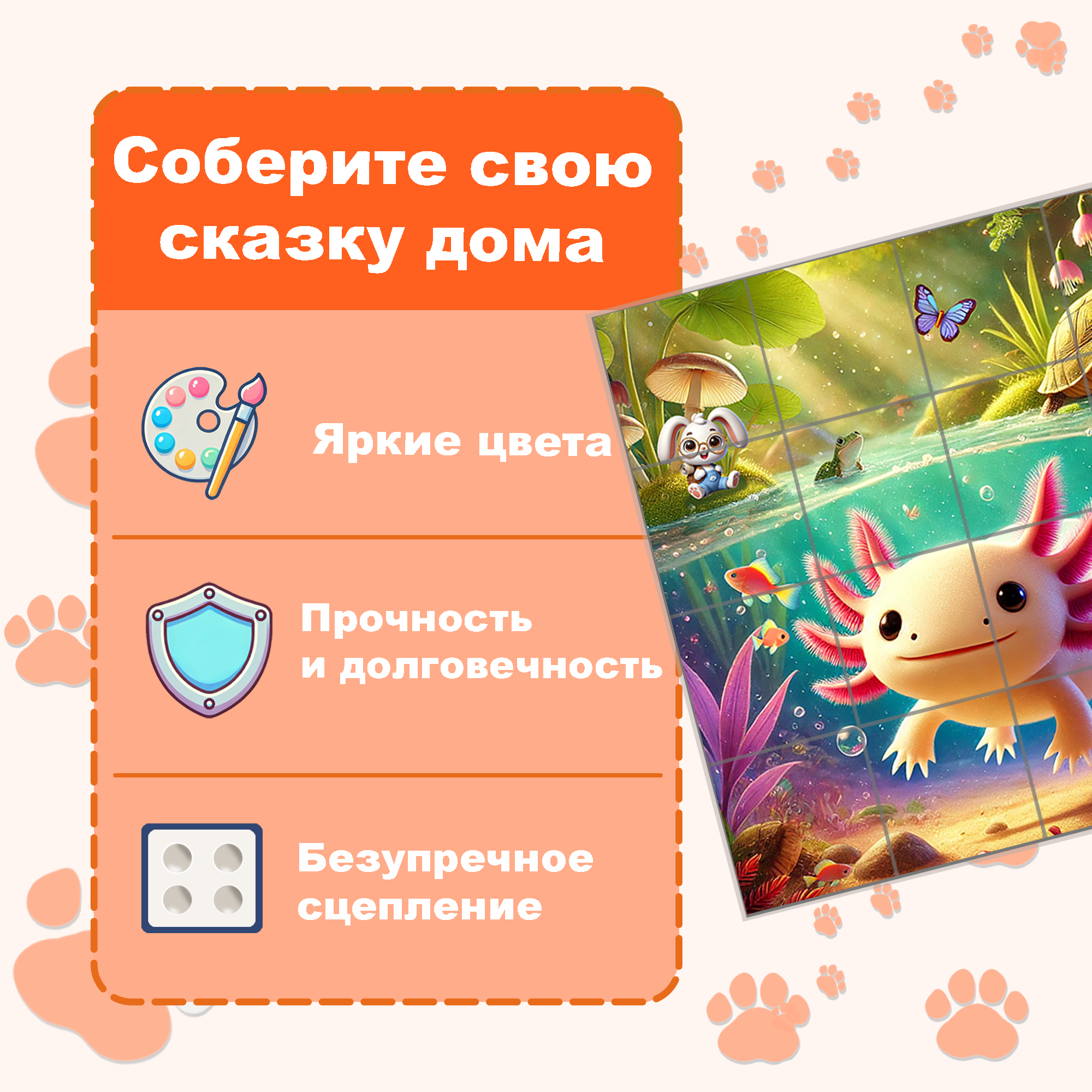 Пазл Picstick Пикстик Аксолотль