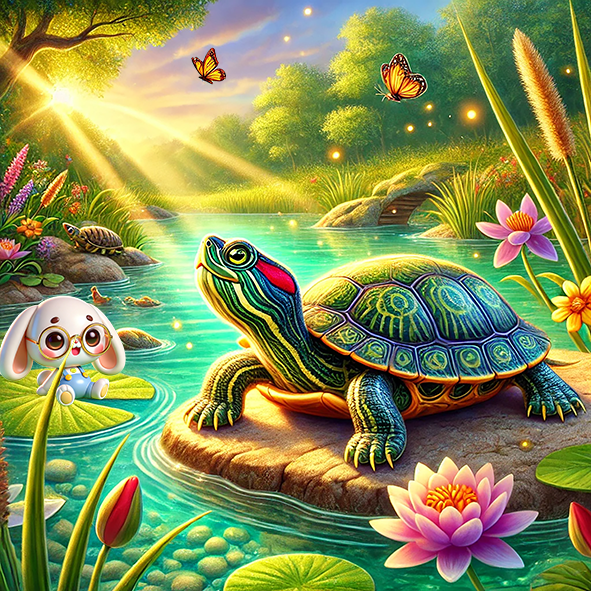 Пазл Picstick Пикстик Красноухая черепаха (M (32x32 см, 64 эл, 4-5 лет), 20433)