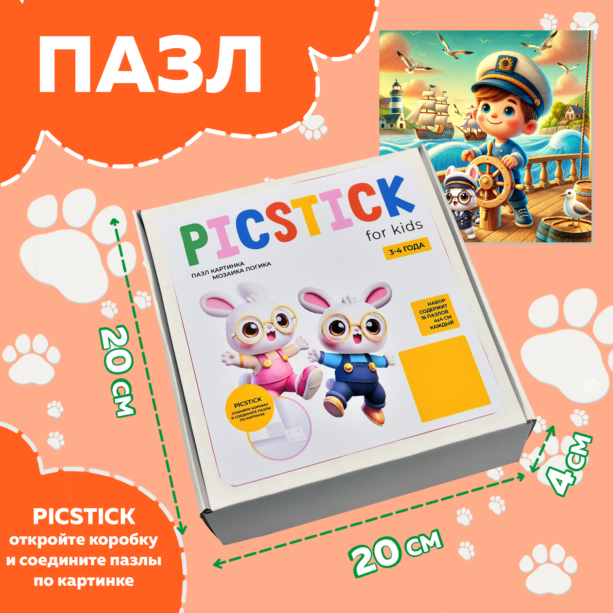 Пазл Picstick Пикстик Капитан