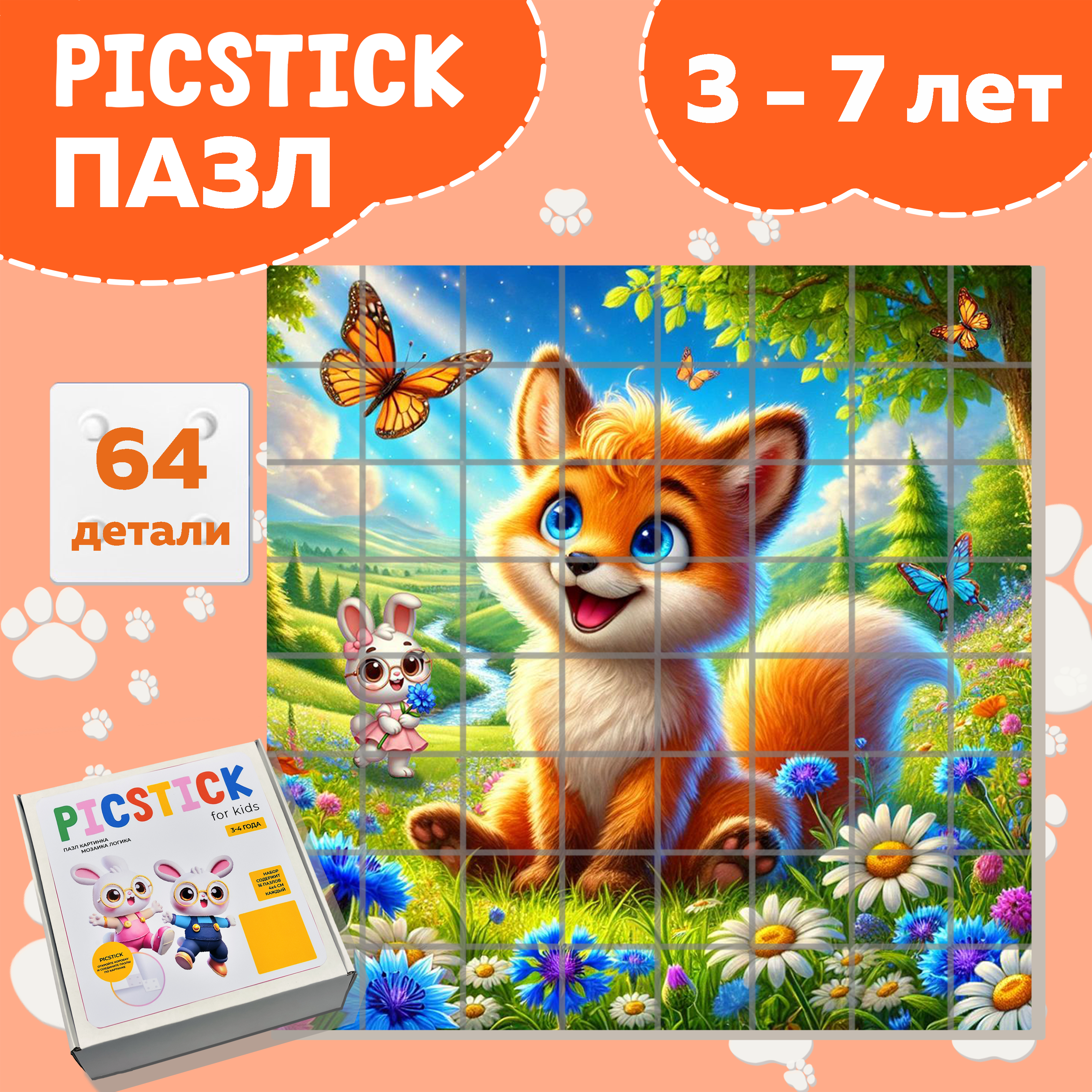 Пазл Picstick Пикстик Лисенок