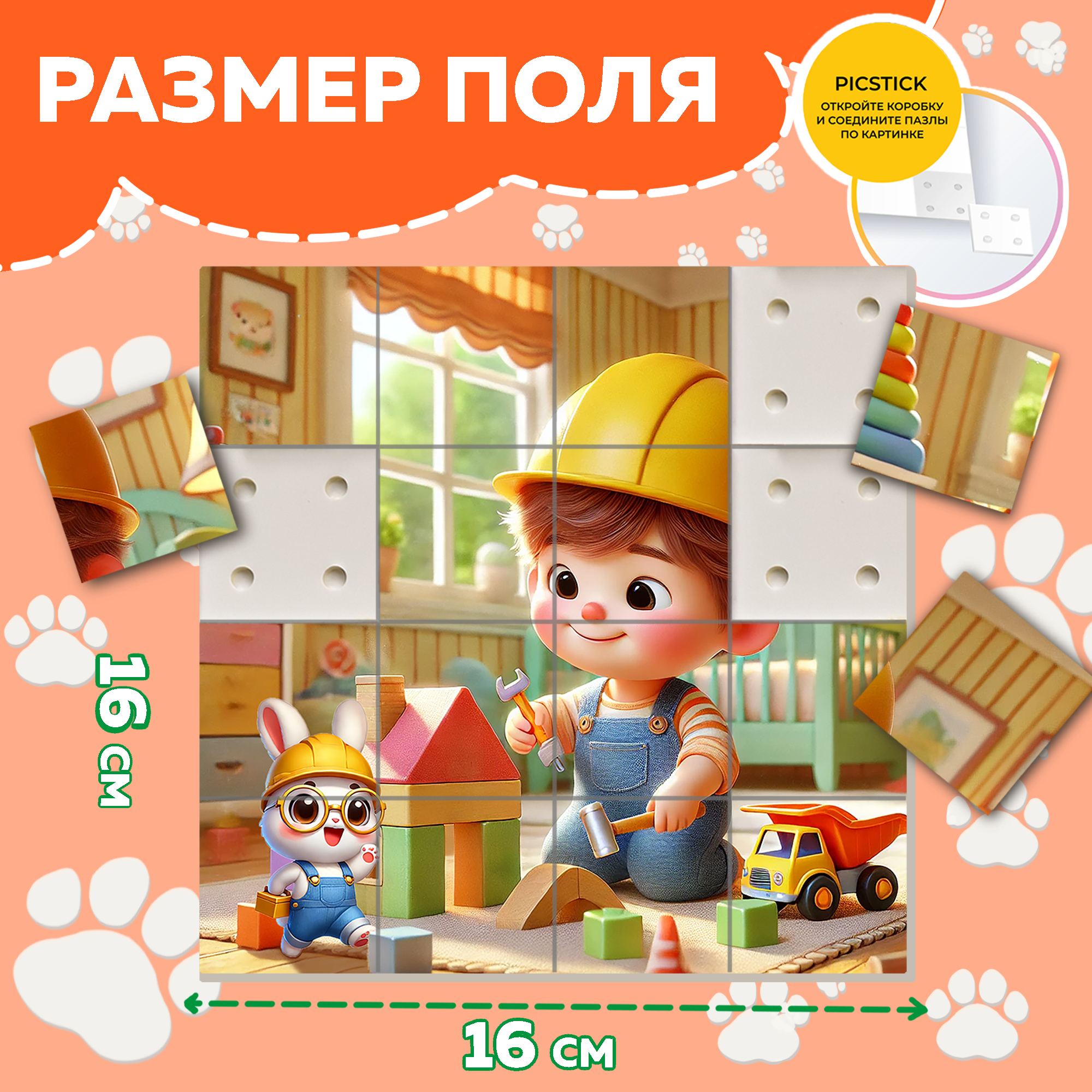 Пазл Picstick Пикстик Будущий строитель