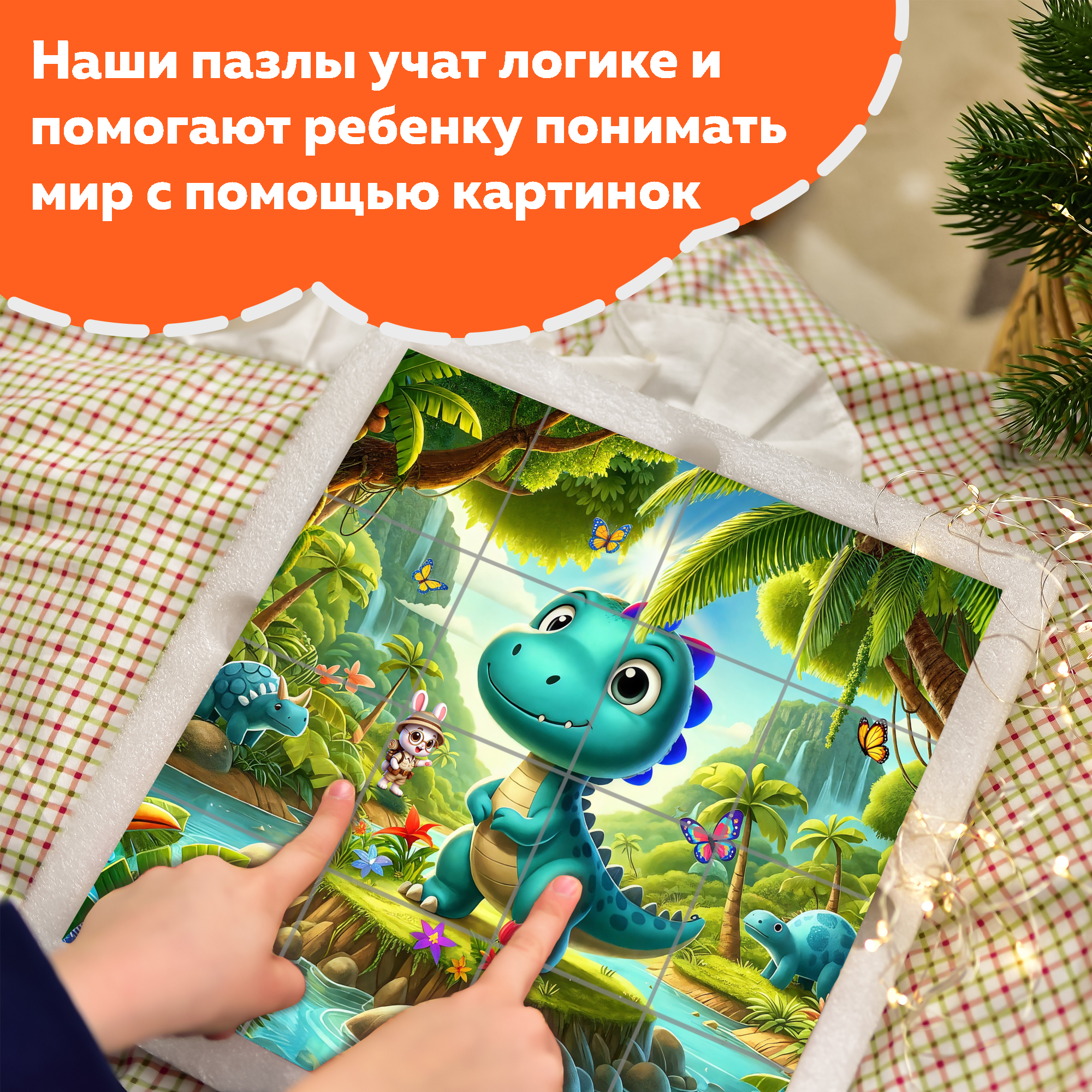 Пазл Picstick Пикстик Динозавр у озера
