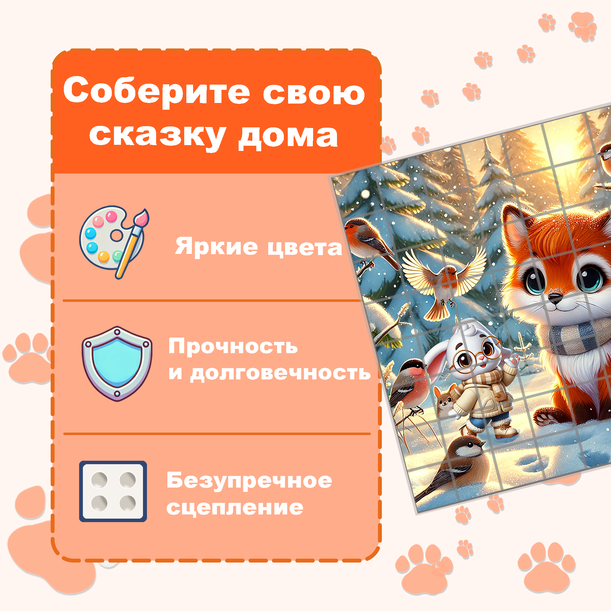 Пазл Picstick Пикстик Лисенок зимой
