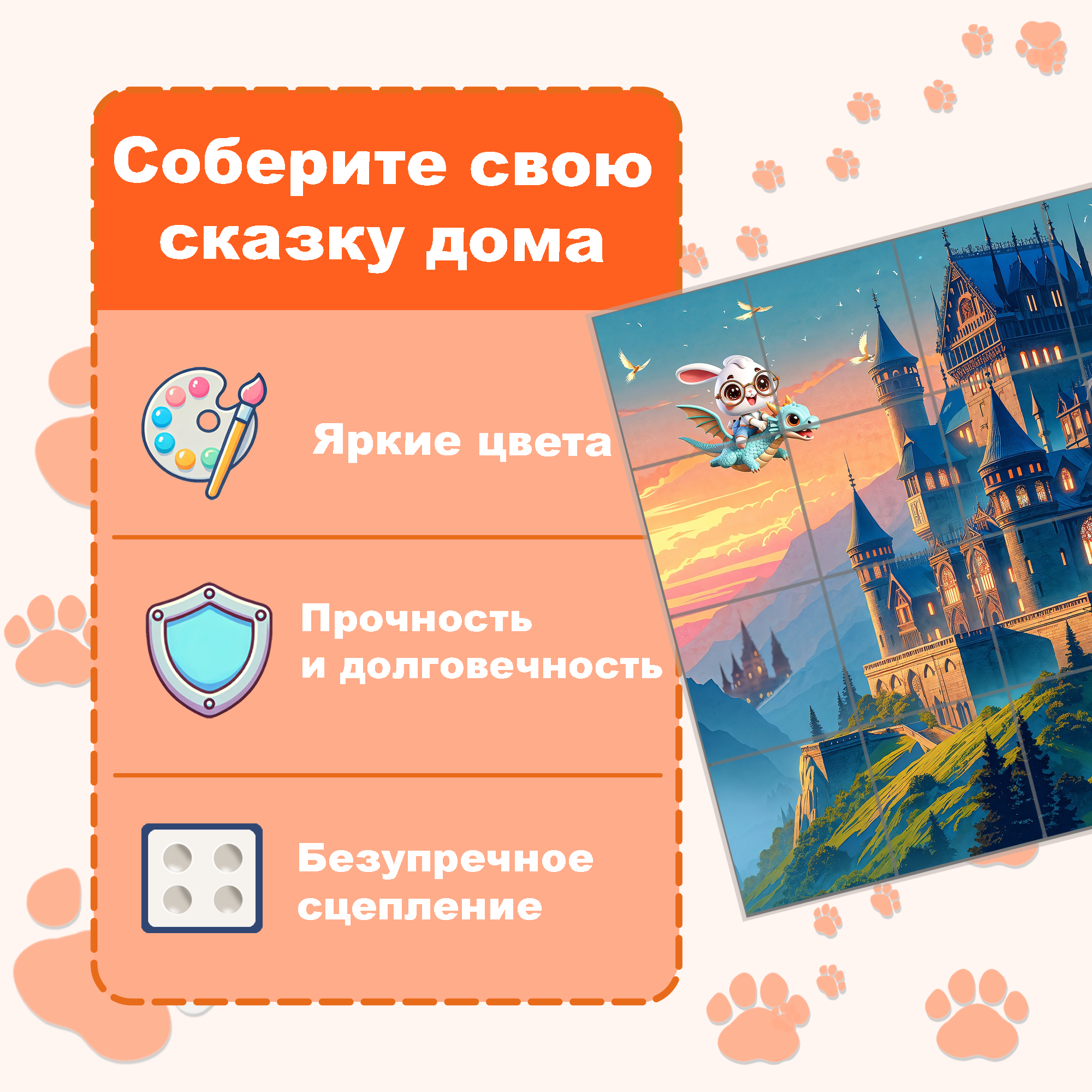 Пазл Picstick Пикстик Замок на закате