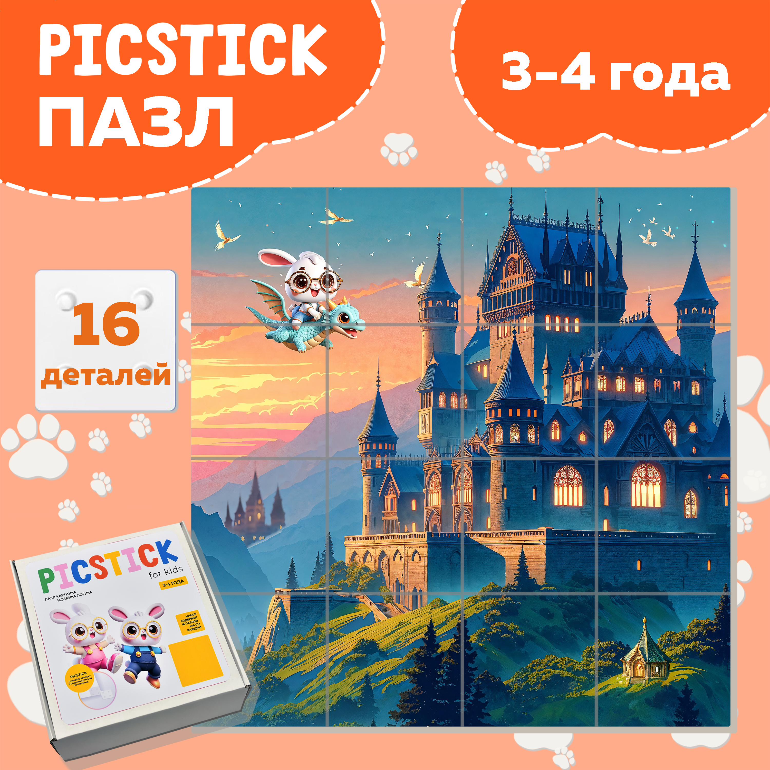 Пазл Picstick Пикстик Замок на закате