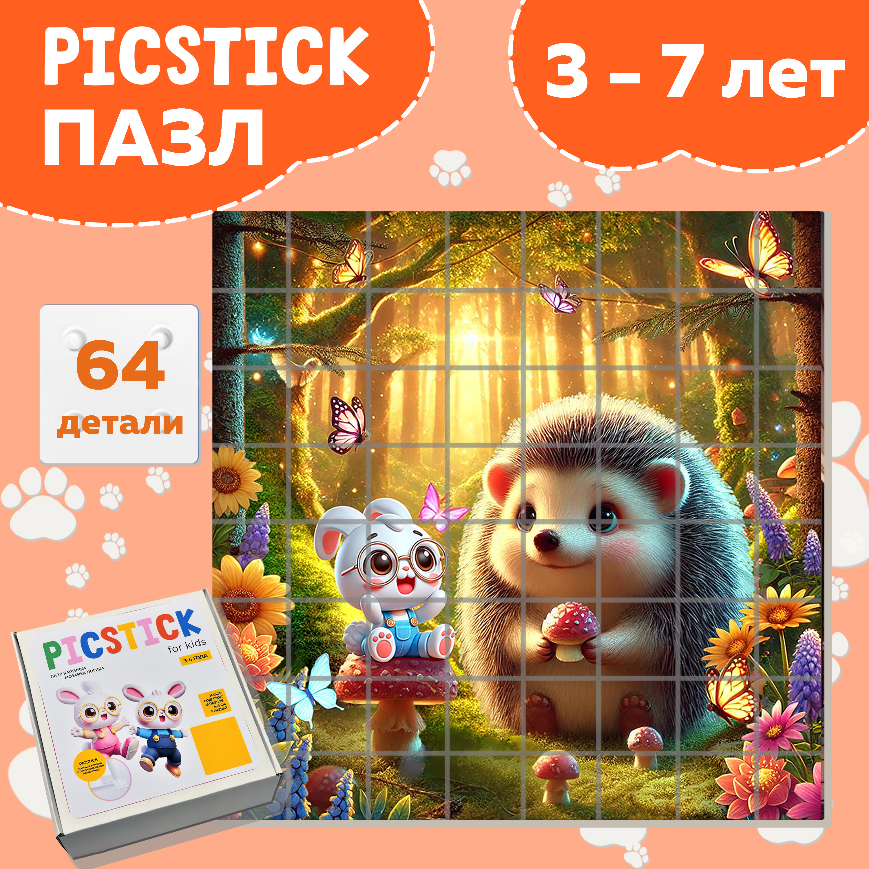Пазл Picstick Пикстик Ежик