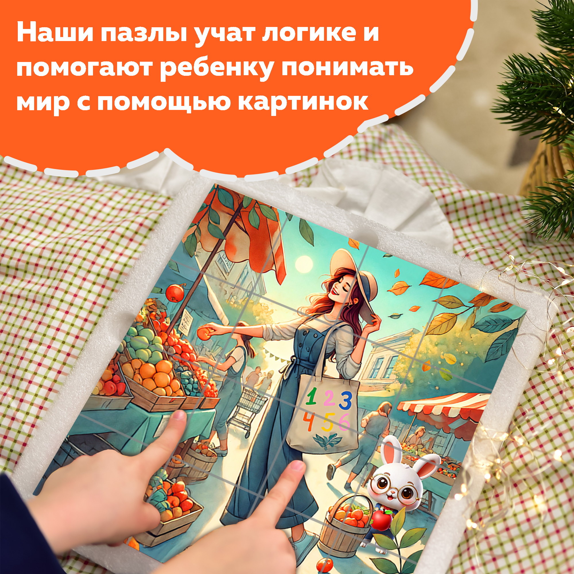 Пазл Picstick Пикстик ЭКО покупки (рынок)