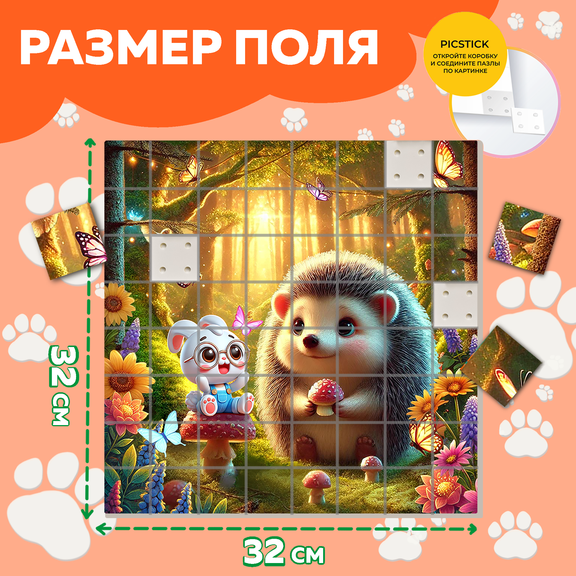 Пазл Picstick Пикстик Ежик