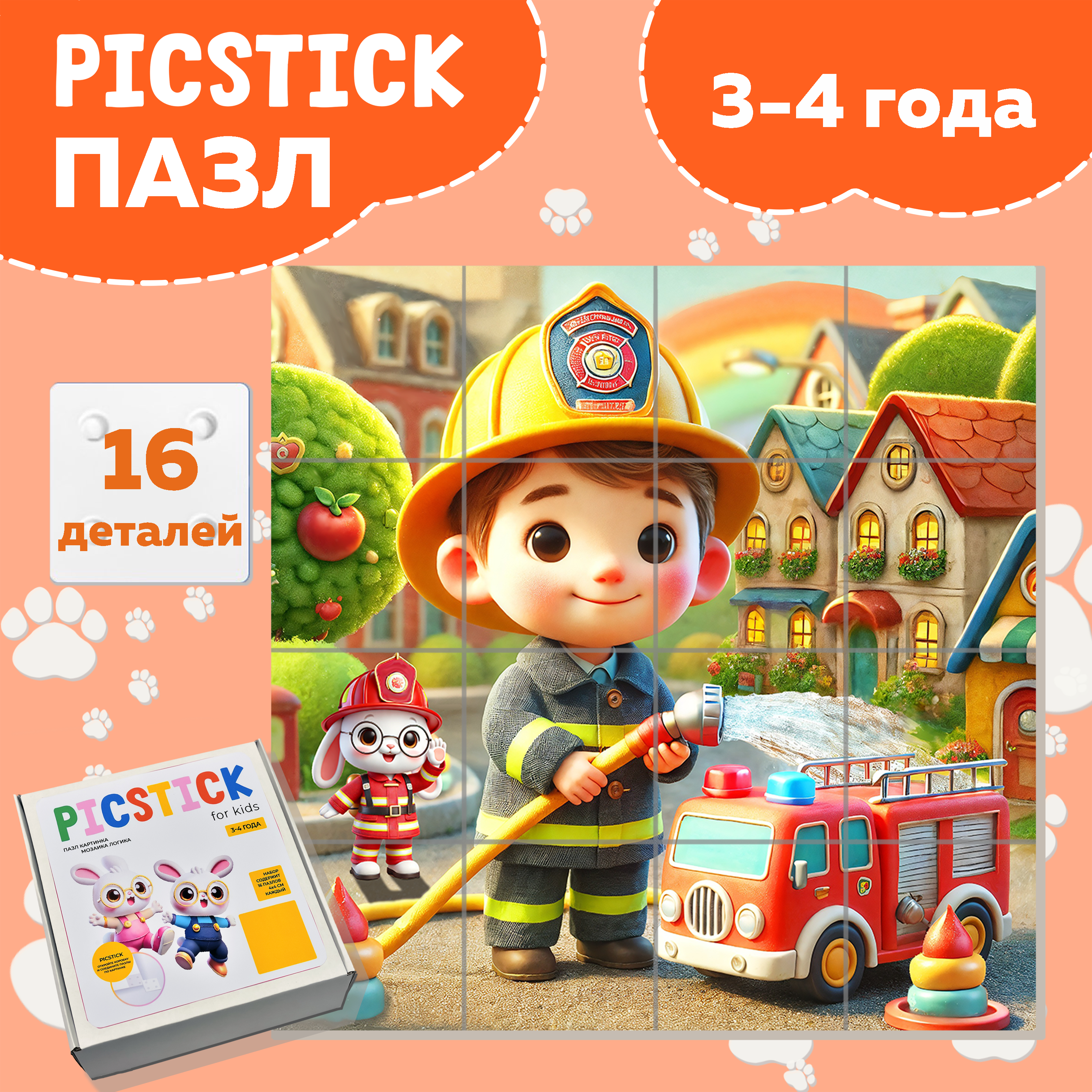 Пазл Picstick Пикстик Пожарный