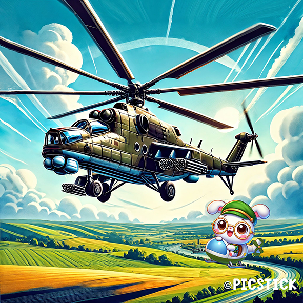 Пазл Picstick Пикстик Вертолет (M (32x32 см, 64 эл, 4-5 лет), 20325)