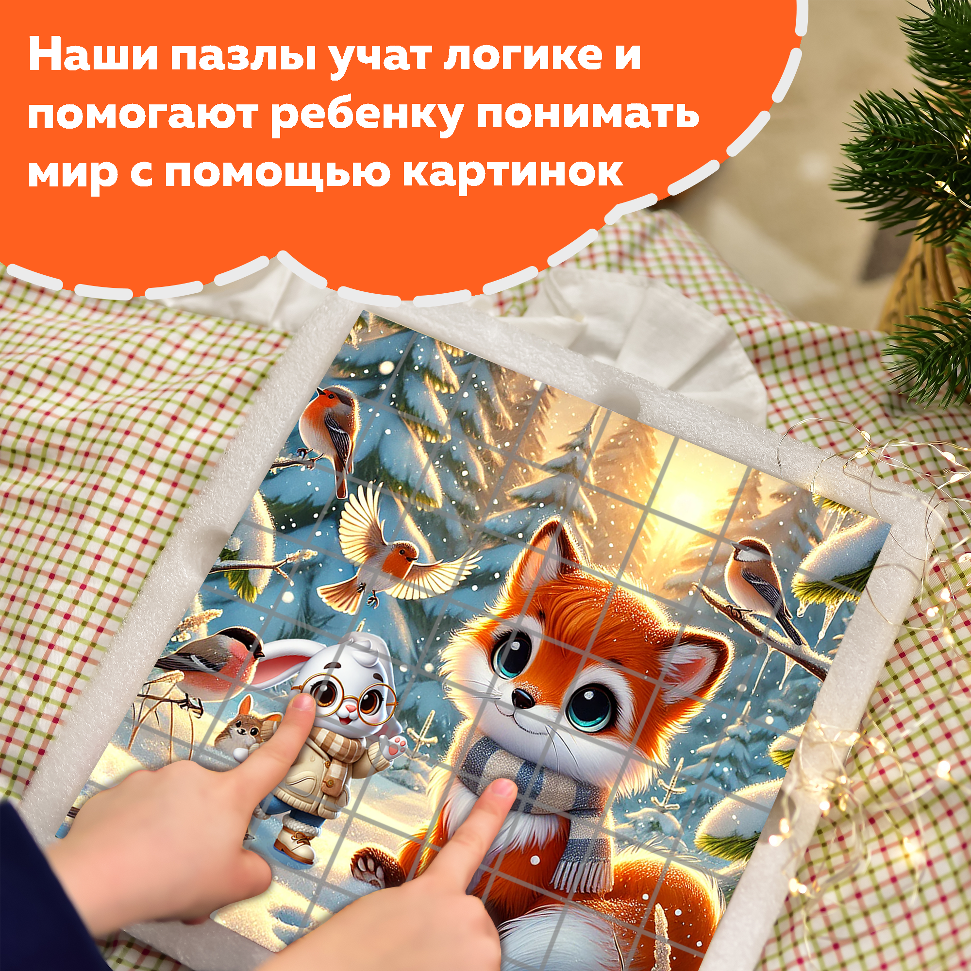 Пазл Picstick Пикстик Лисенок зимой