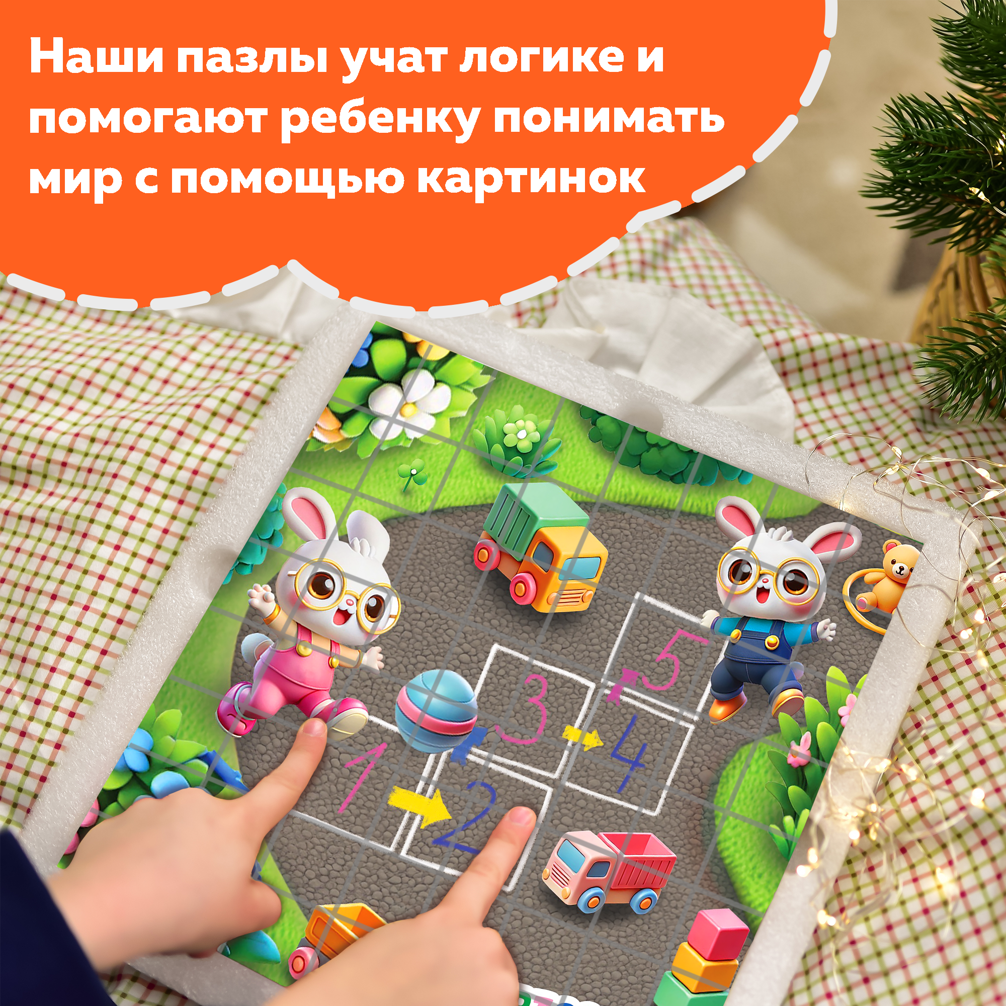 Пазл Picstick Пикстик Веселые прыжки и цифры