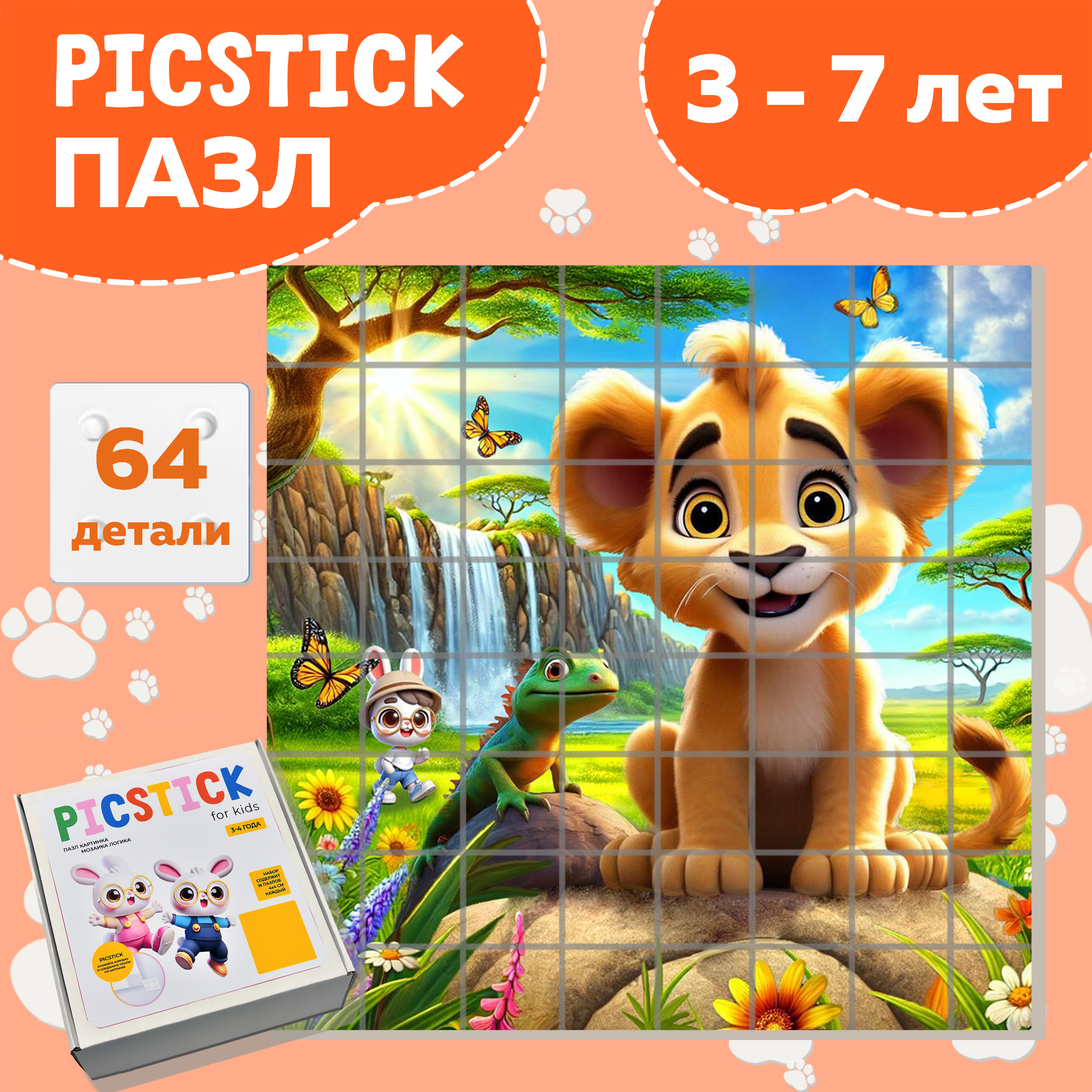 Пазл Picstick Пикстик Львенок