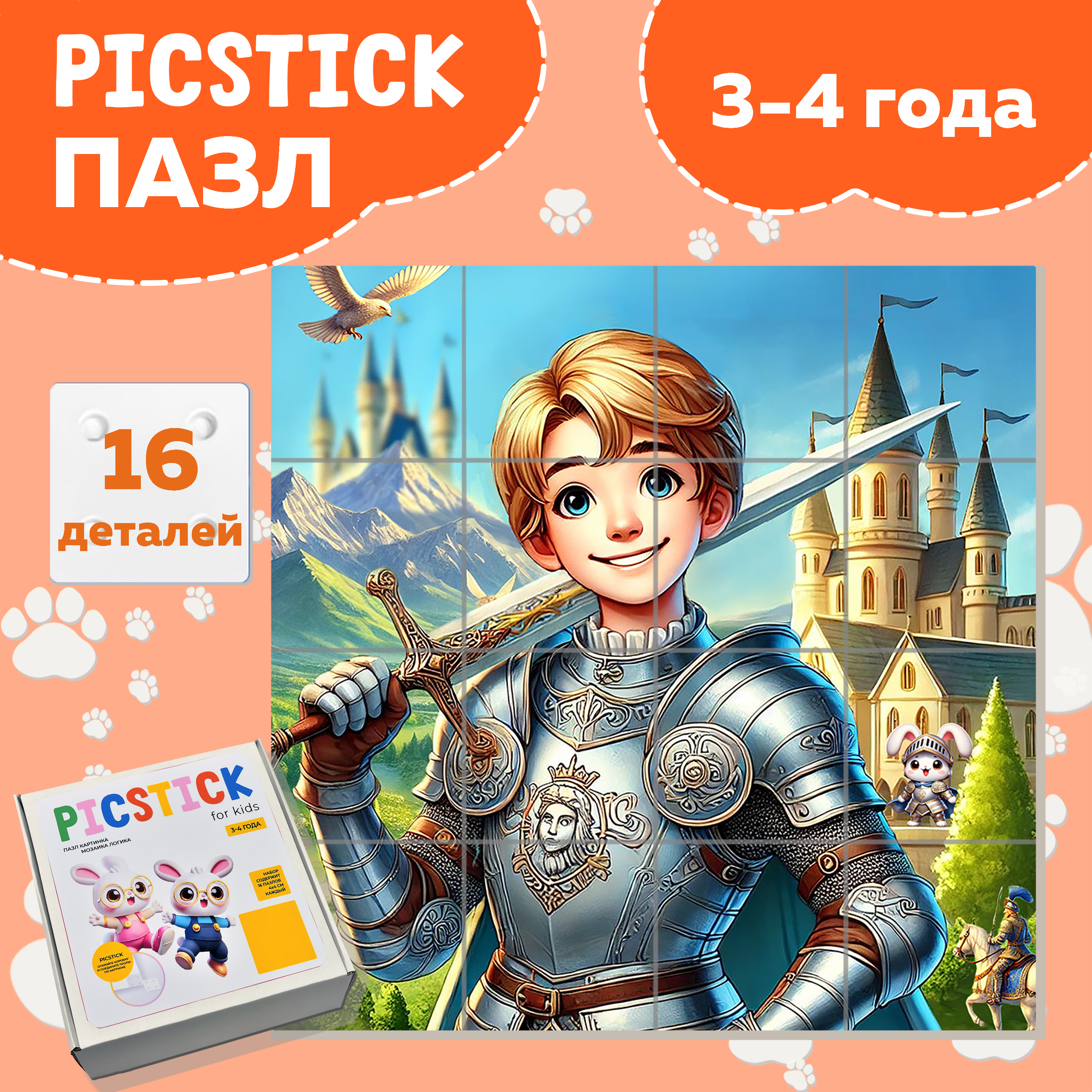 Пазл Picstick Пикстик Рыцарь в доспехах