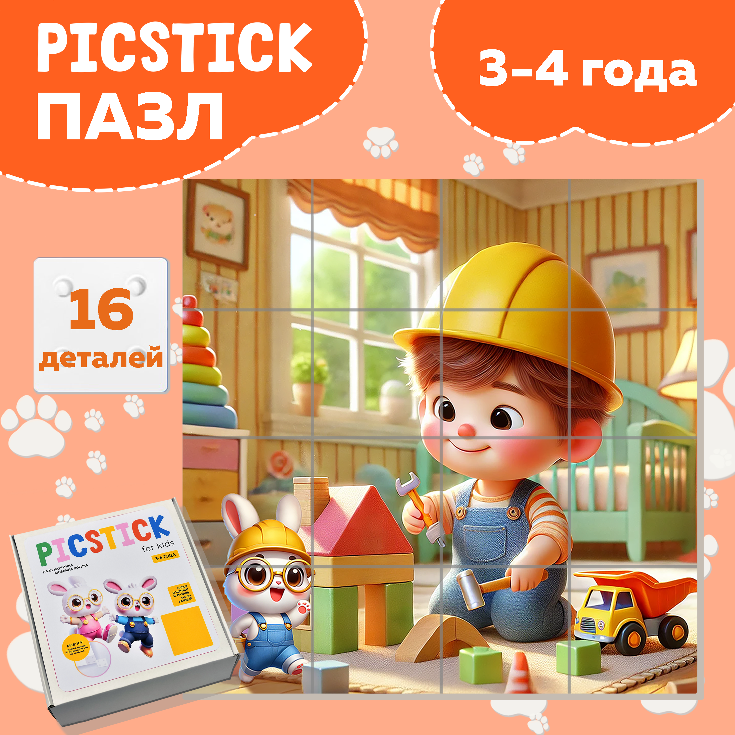 Пазл Picstick Пикстик Будущий строитель