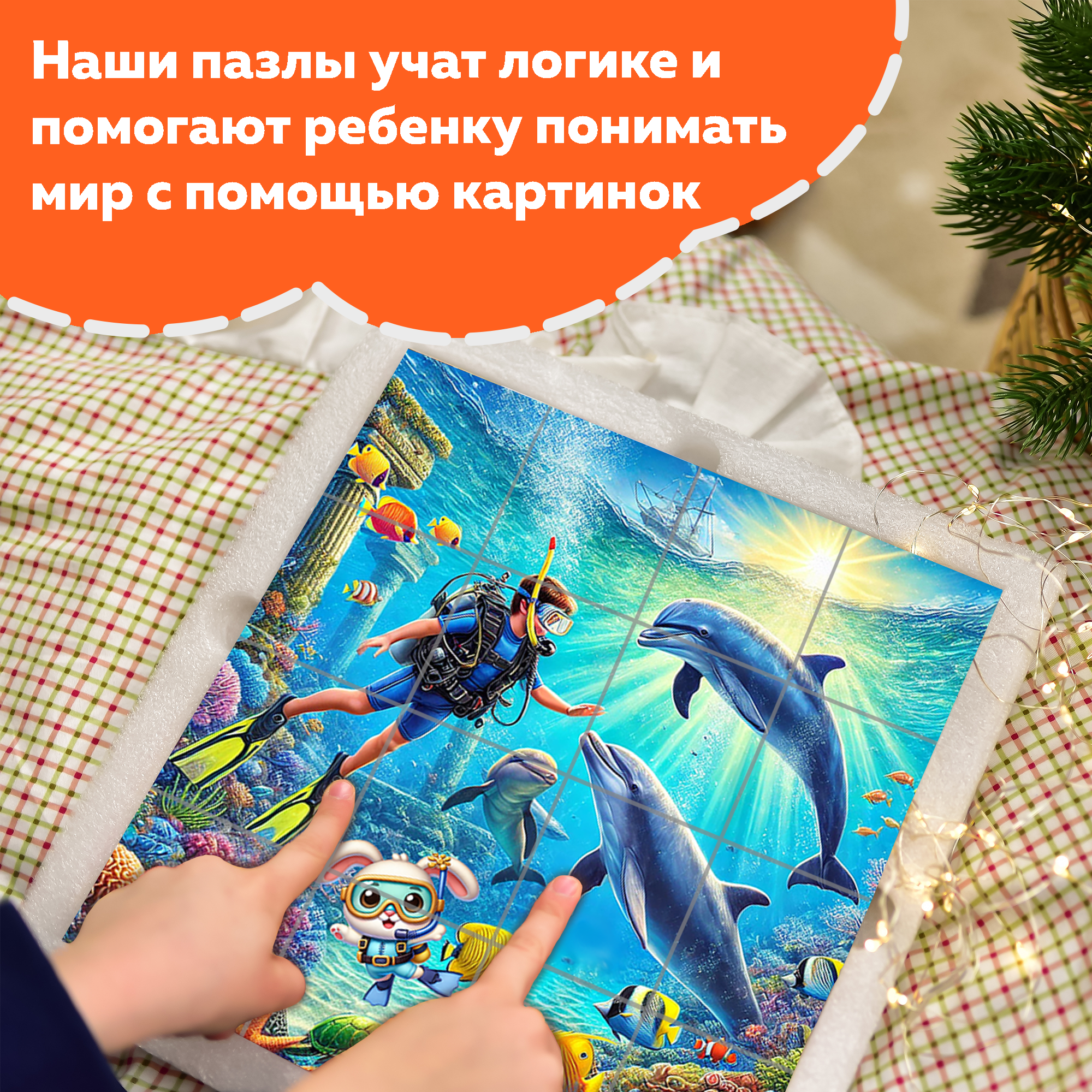 Пазл Picstick Пикстик  Встреча с дельфинами