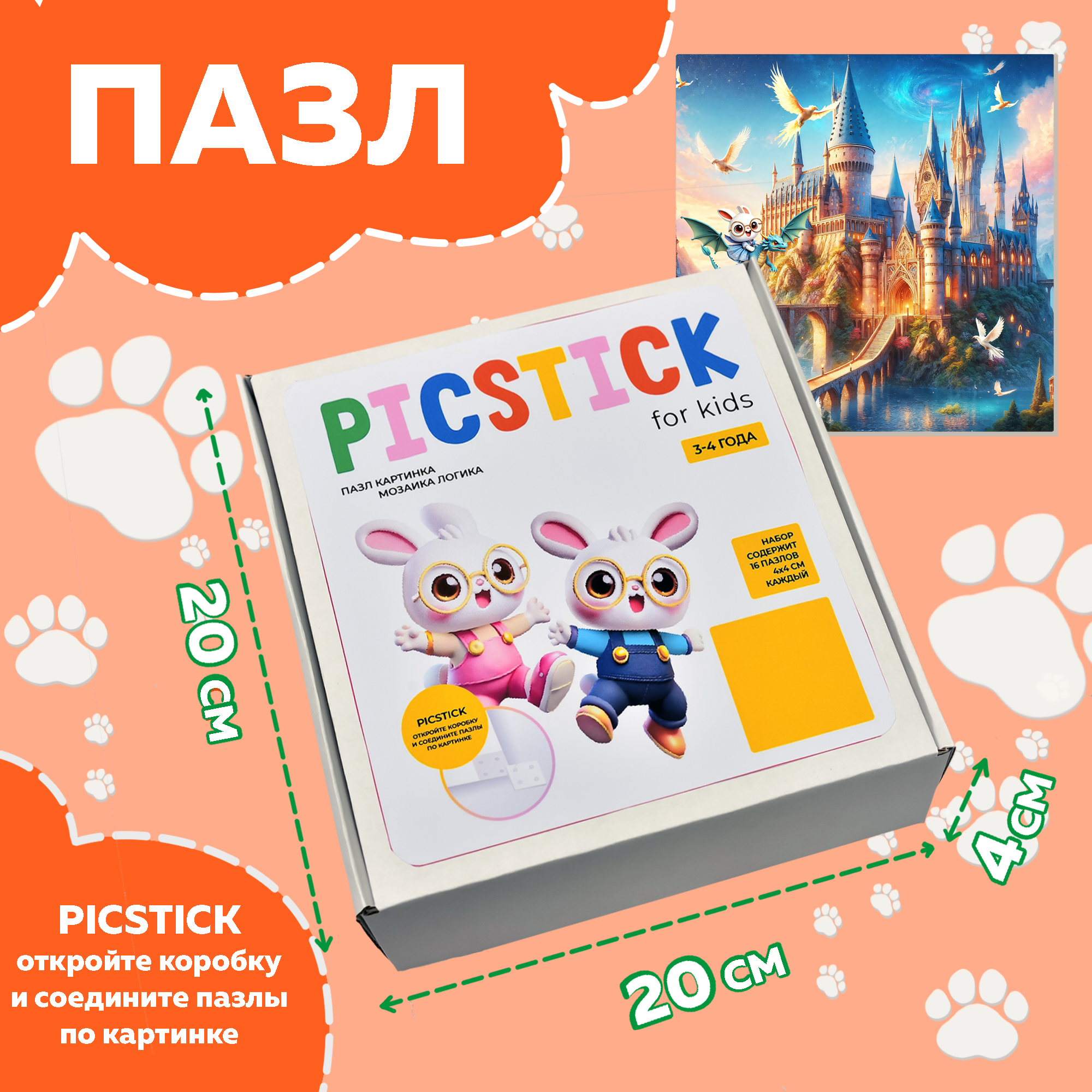 Пазл Picstick Пикстик Волшебный замок