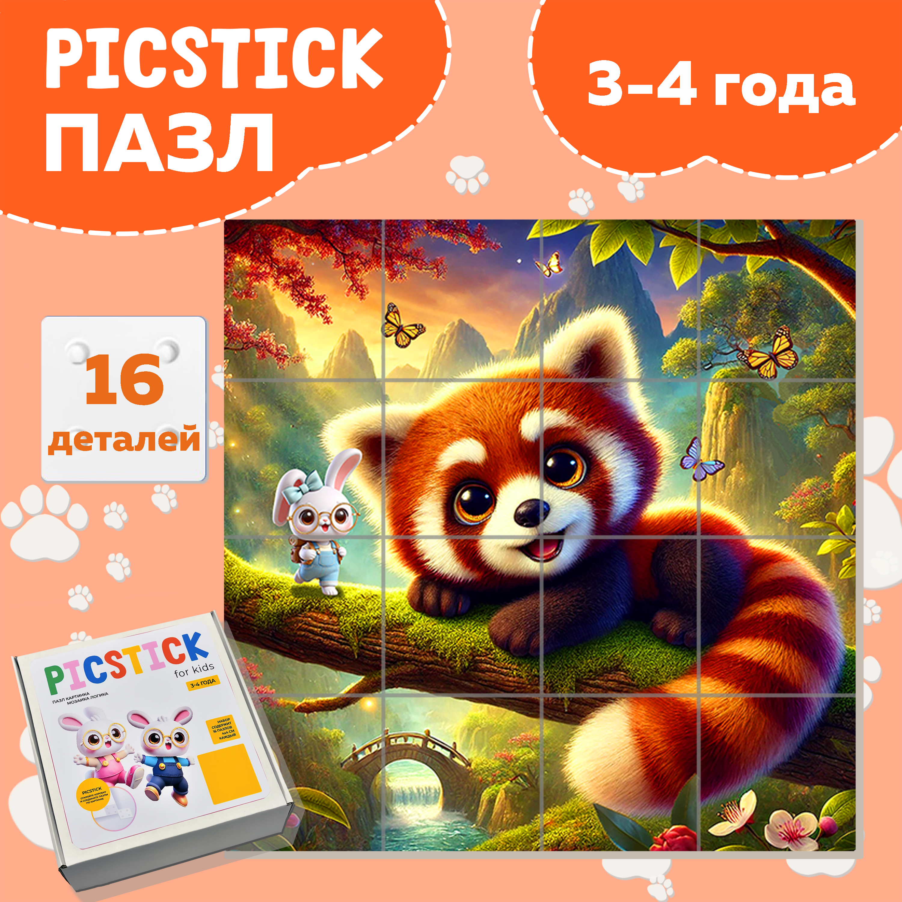 Пазл Picstick Пикстик Маленькая красная панда