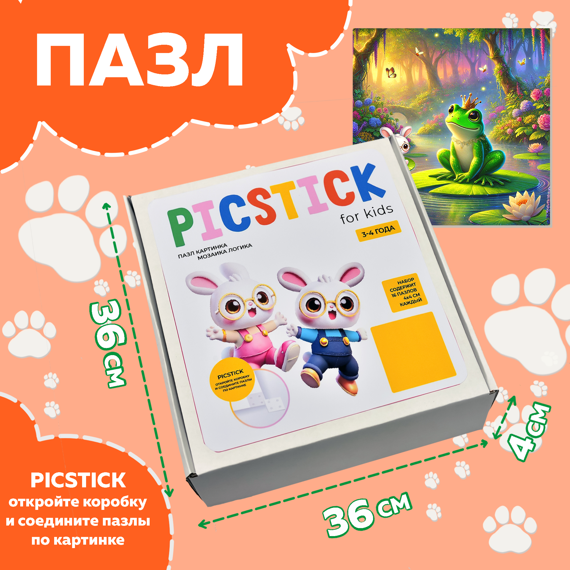 Пазл Picstick Пикстик Царевна-лягушка