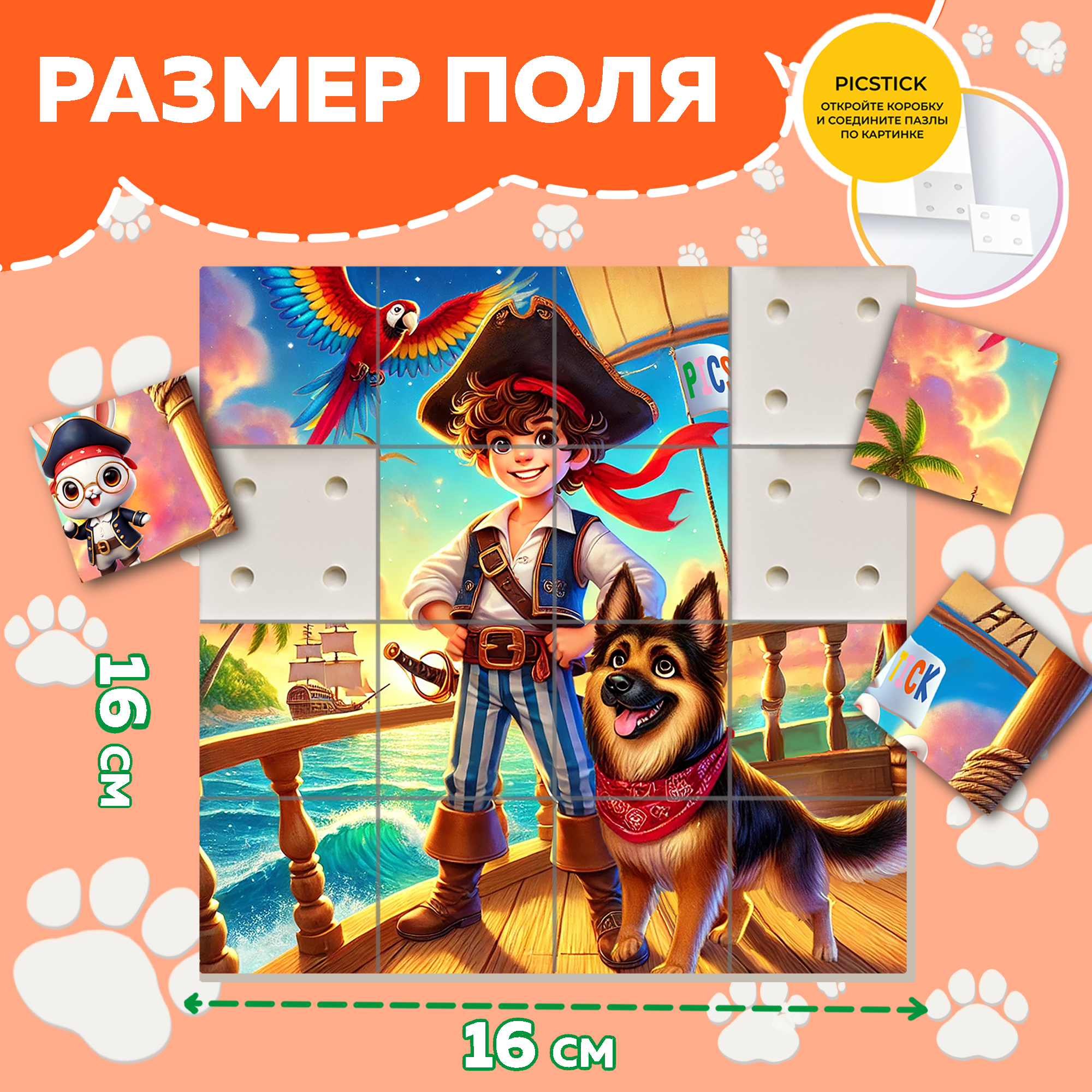 Пазл Picstick Пикстик Юный пират