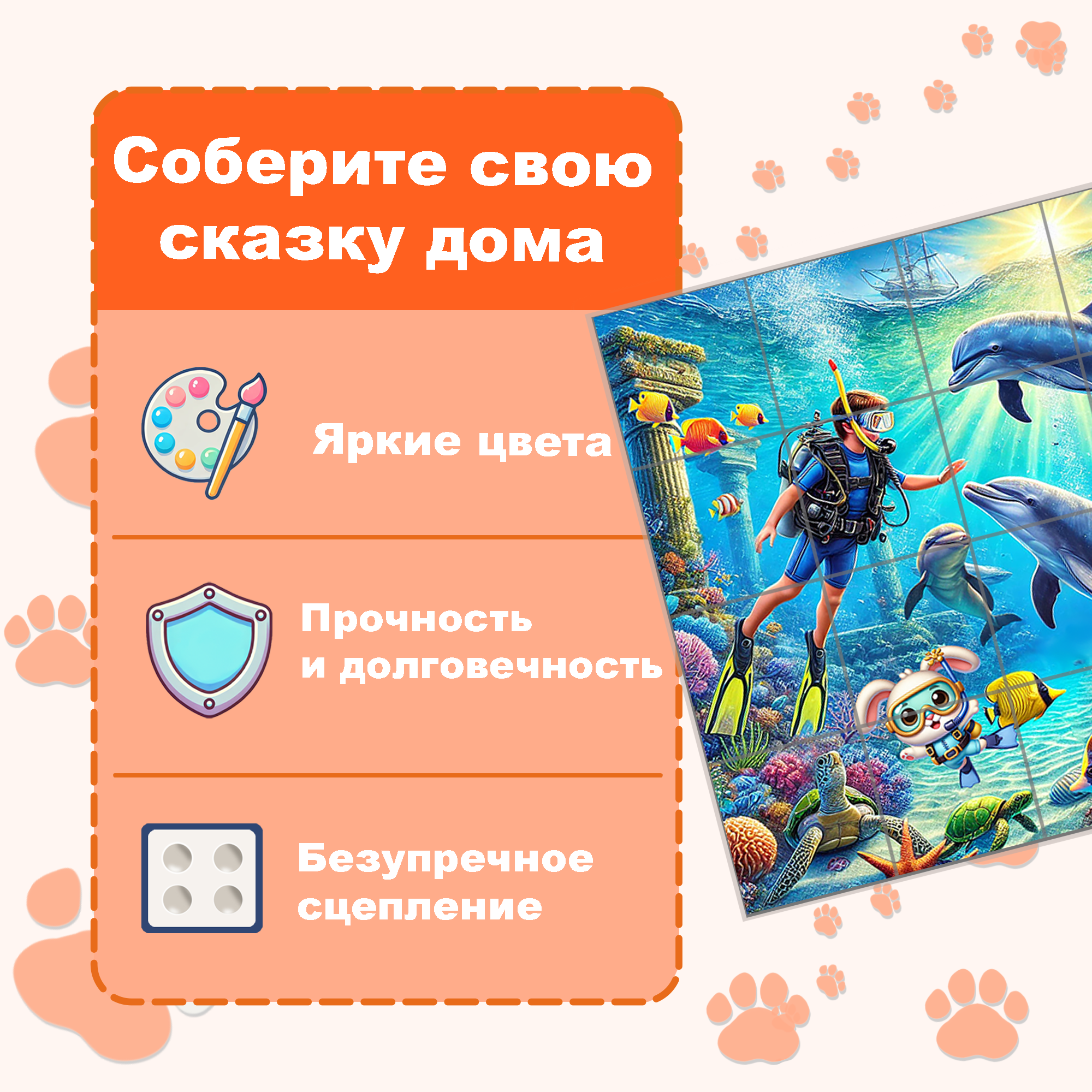 Пазл Picstick Пикстик  Встреча с дельфинами
