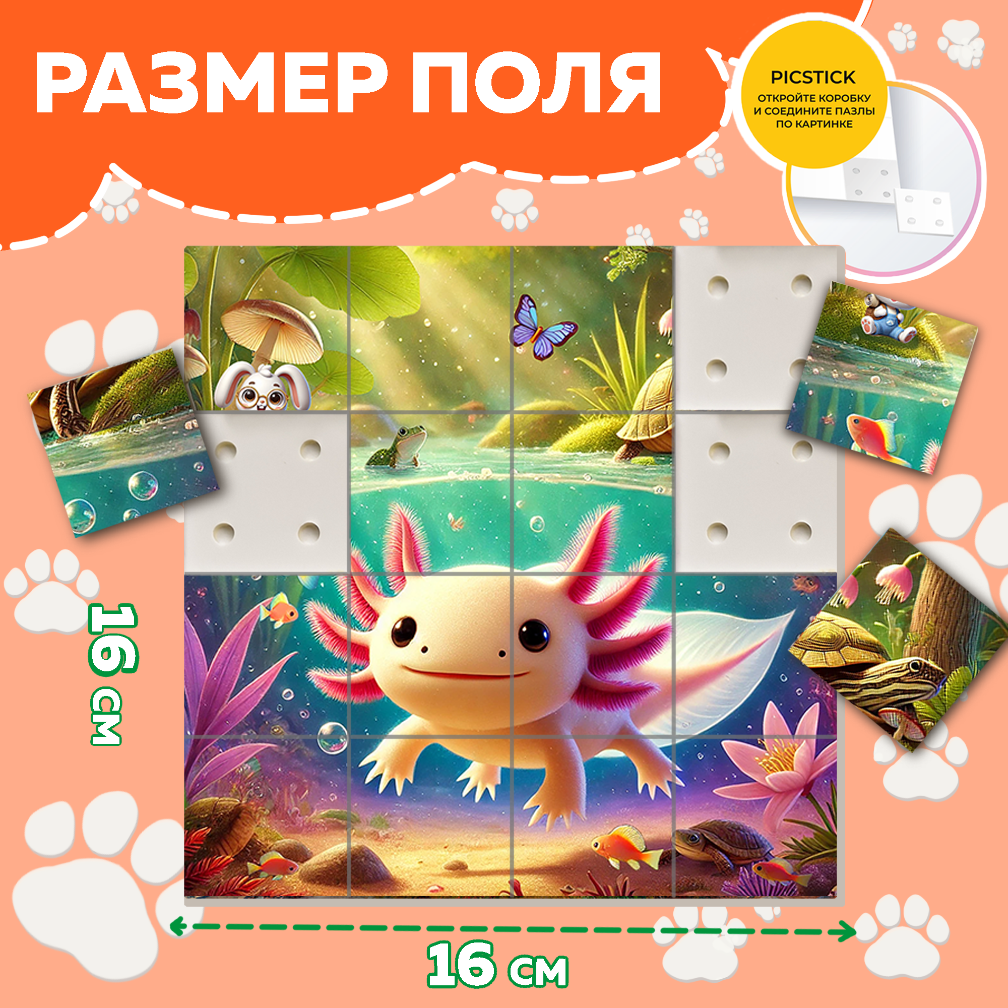 Пазл Picstick Пикстик Аксолотль