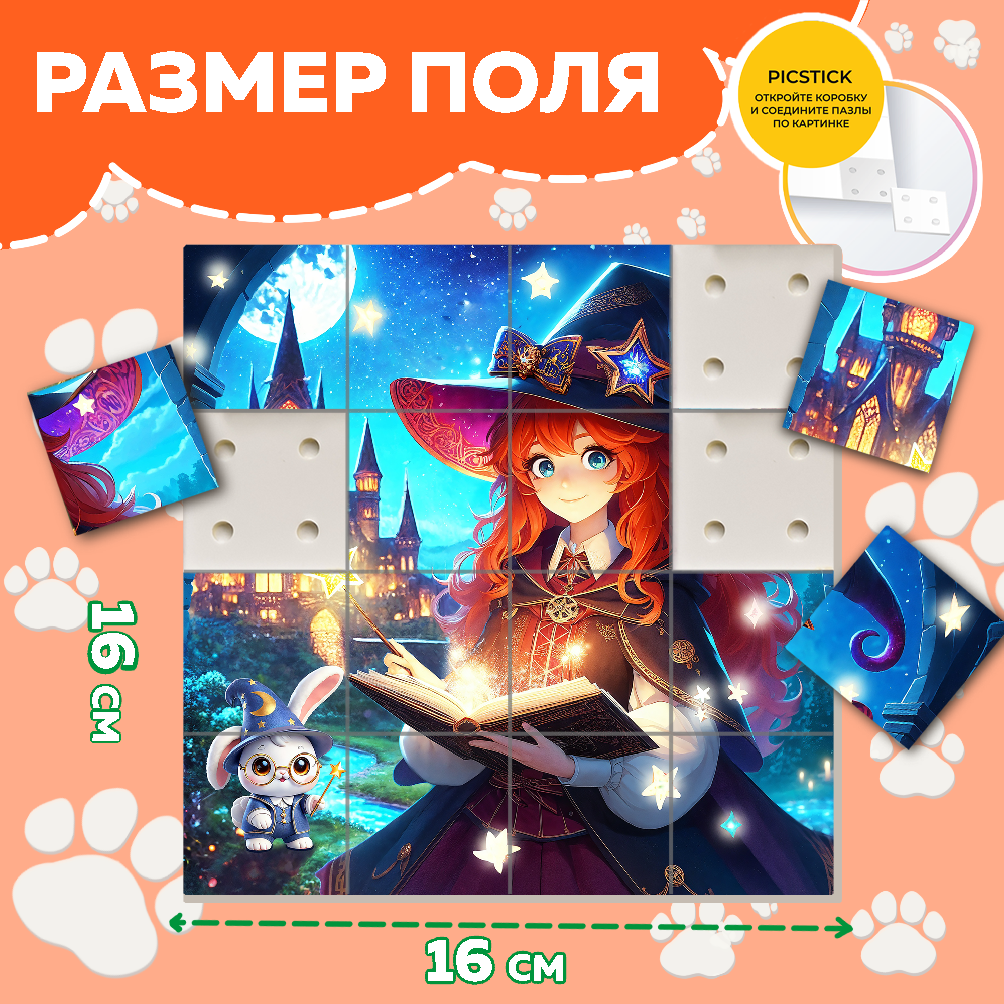 00209 Пазл Picstick Пикстик Маленькая колдунья