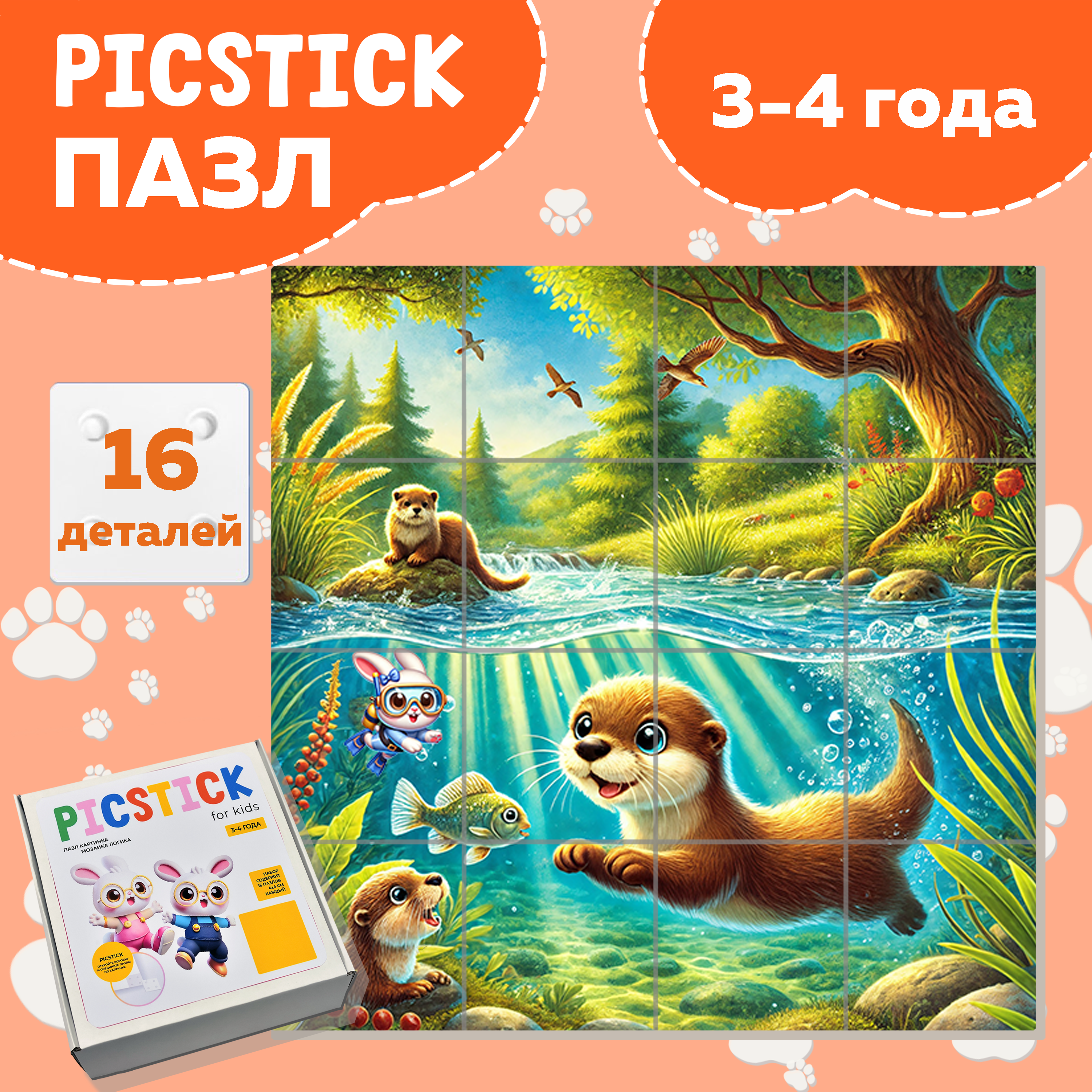 Пазл Picstick Пикстик Маленькая выдра