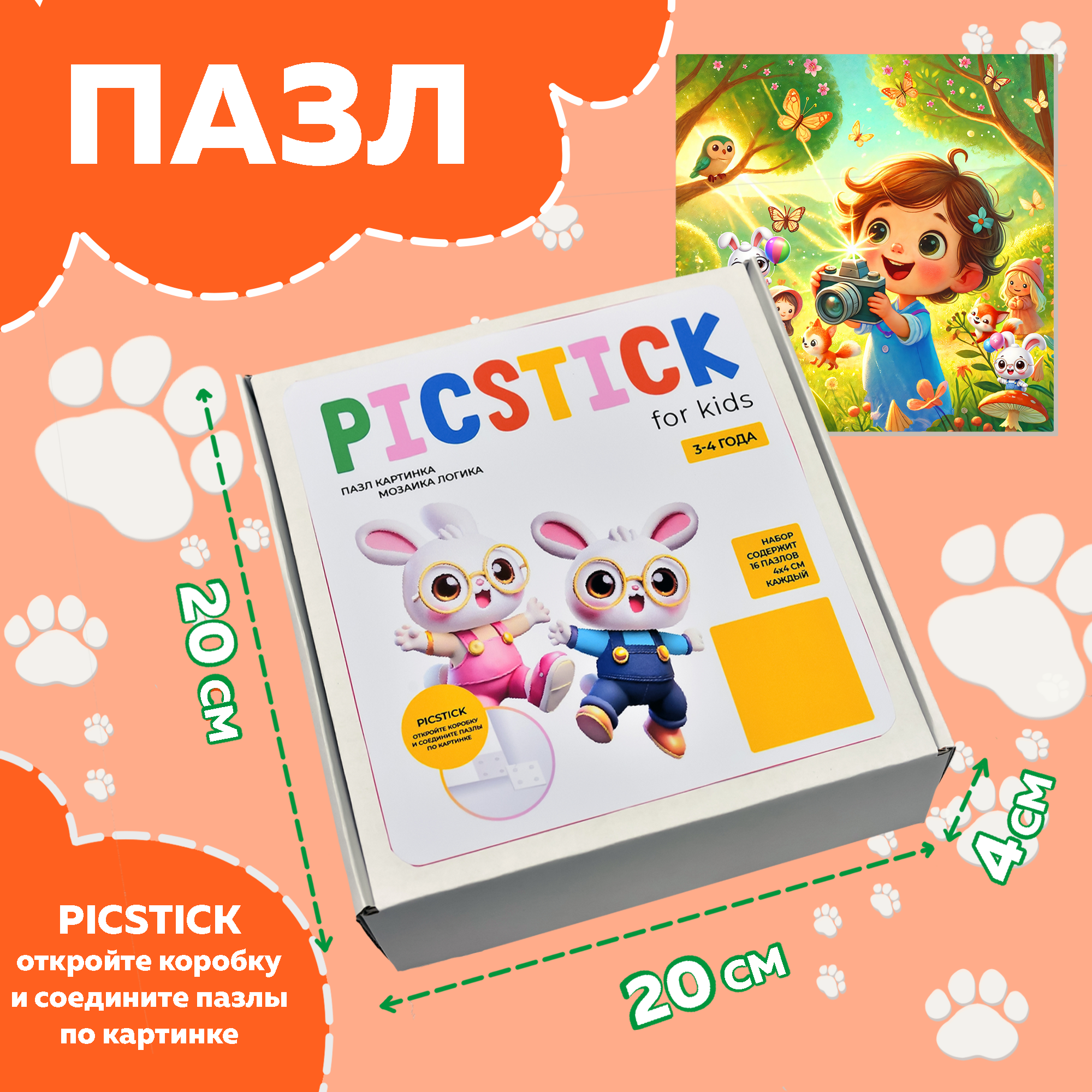 Пазл Picstick Пикстик Юный фотограф